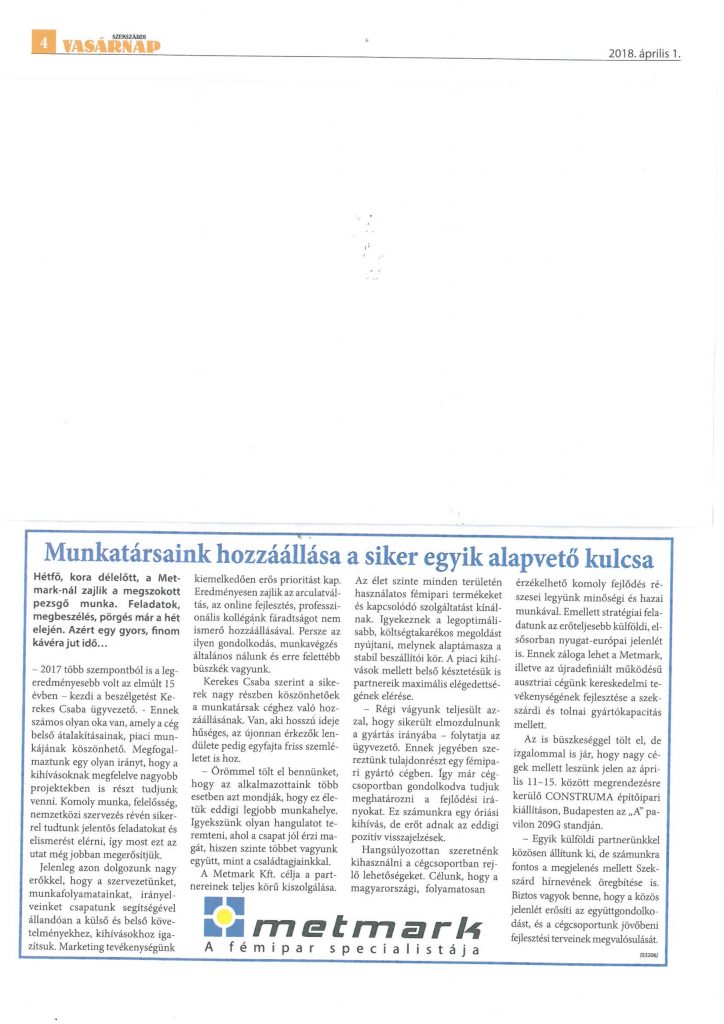 Szekszárdi Vasárnap 2018. április 1.