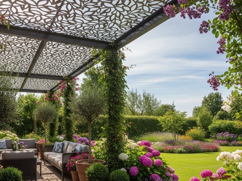 lézervágott fém pergola - metmark